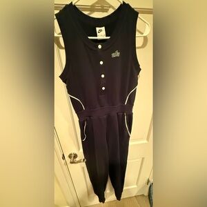 Nike Girls Size XL Black French Terry Sleeveless Sportswear Icon Clash Jumpsuit